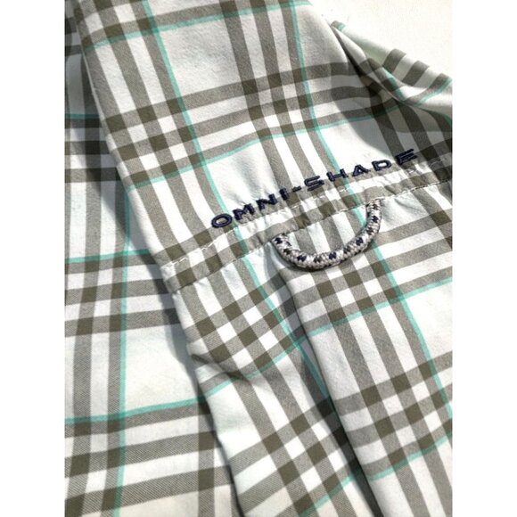 Columbia PFG Super Bahama Shirt Men's Omni-Shade Plaid Fishing Boating Hiking - Picture 5 of 10